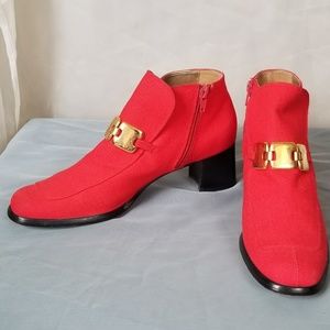 Red vintage booties